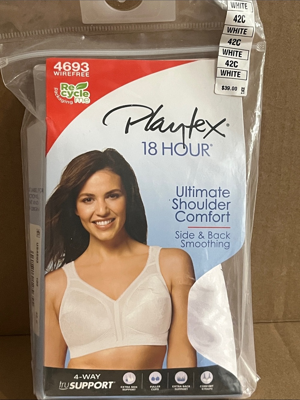 Playtex 18 Hour Wireless Comfort Bra in White/Cream